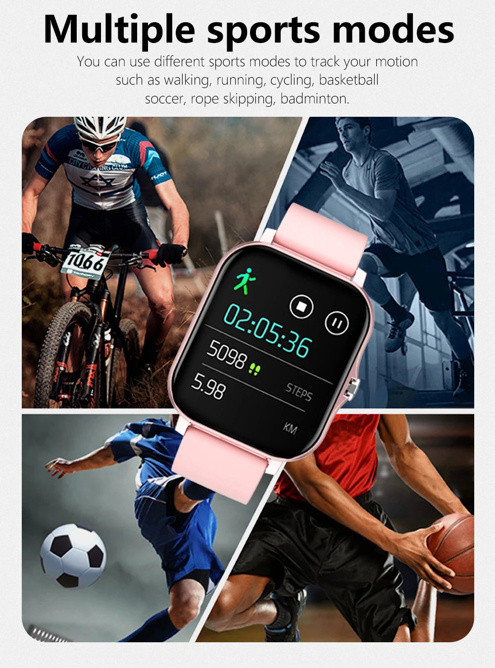 ⌚ 2025 Smart Fitness Watch – Bluetooth Call & Heart Rate Monitor