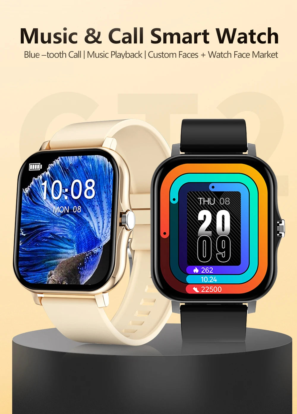 ⌚ 2025 Smart Fitness Watch – Bluetooth Call & Heart Rate Monitor