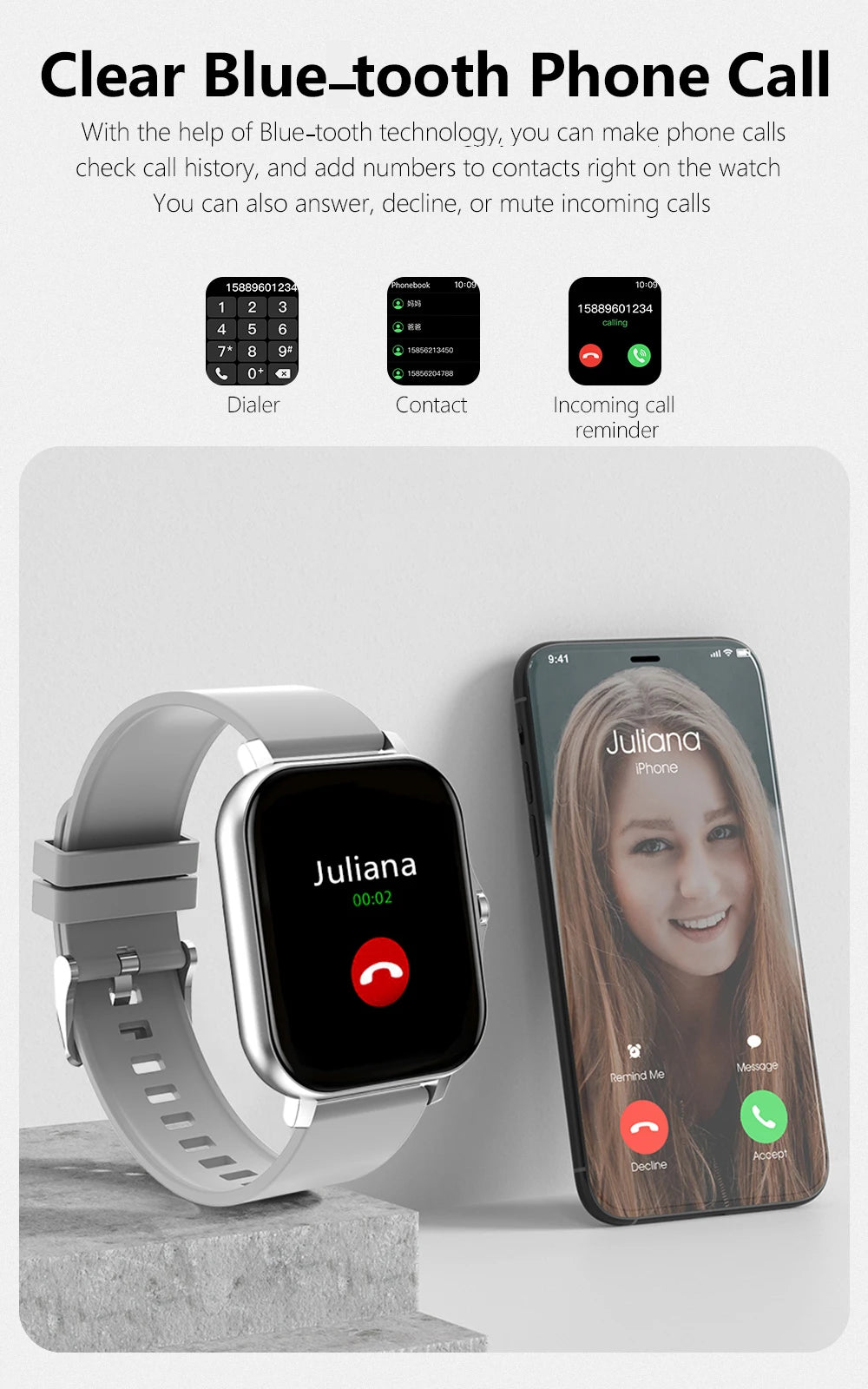 ⌚ 2025 Smart Fitness Watch – Bluetooth Call & Heart Rate Monitor