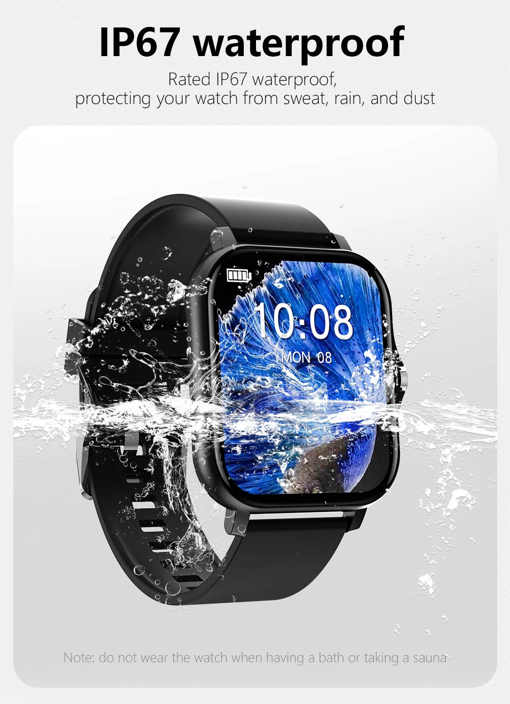 ⌚ 2025 Smart Fitness Watch – Bluetooth Call & Heart Rate Monitor