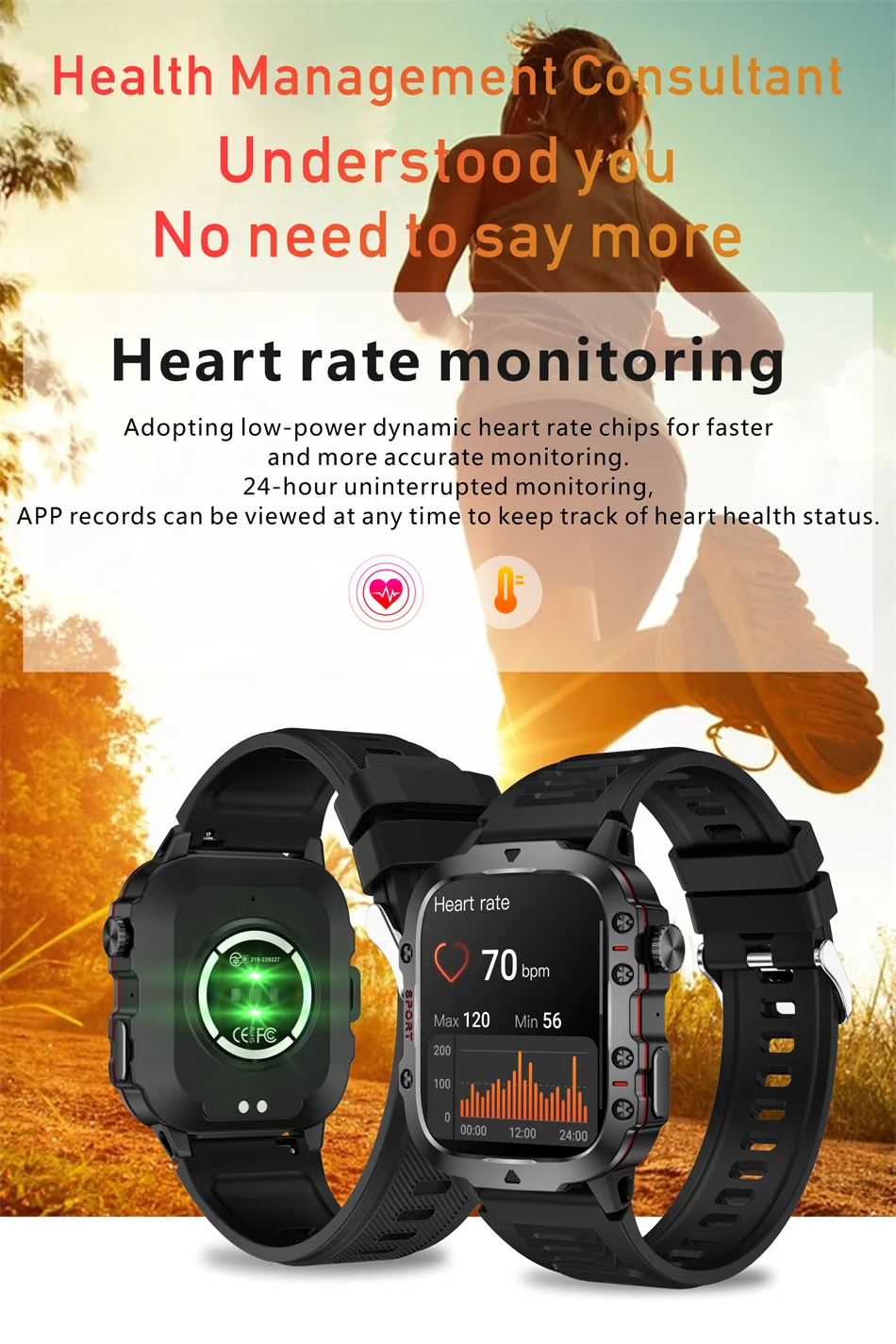2024 New For Xiaomi 1.96" Bluetooth Call Military Smart Watch Men 5ATM Outdoor Sports Fitness Tracker Health Monitor Smartwatch