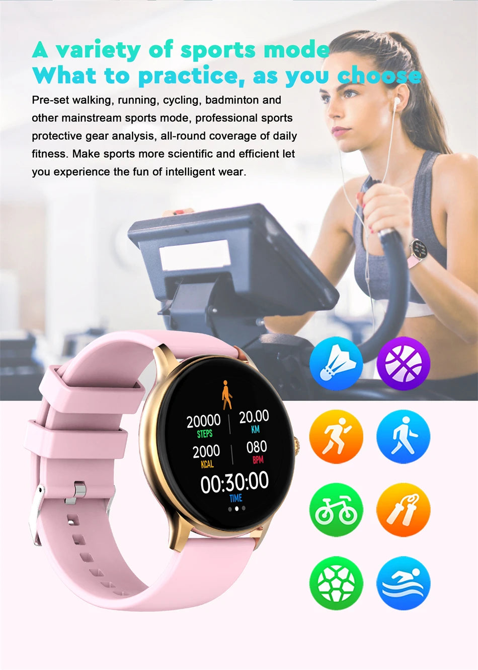 LIGE Women Smart Watch – Fitness Tracker & Heart Rate Monitor