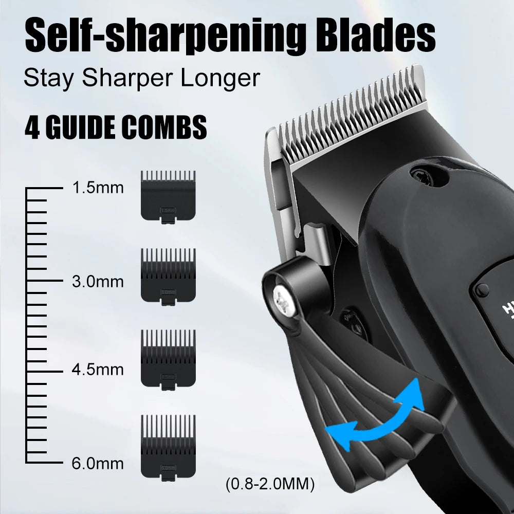 Hiena Professional Hair Clipper Kit – Electric Trimmer with LCD Display