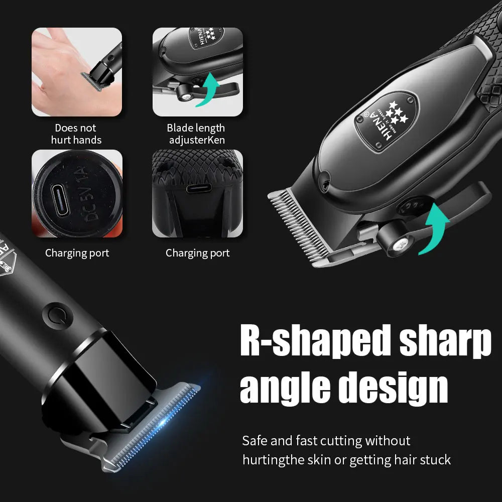 Hiena Professional Hair Clipper Kit – Electric Trimmer with LCD Display