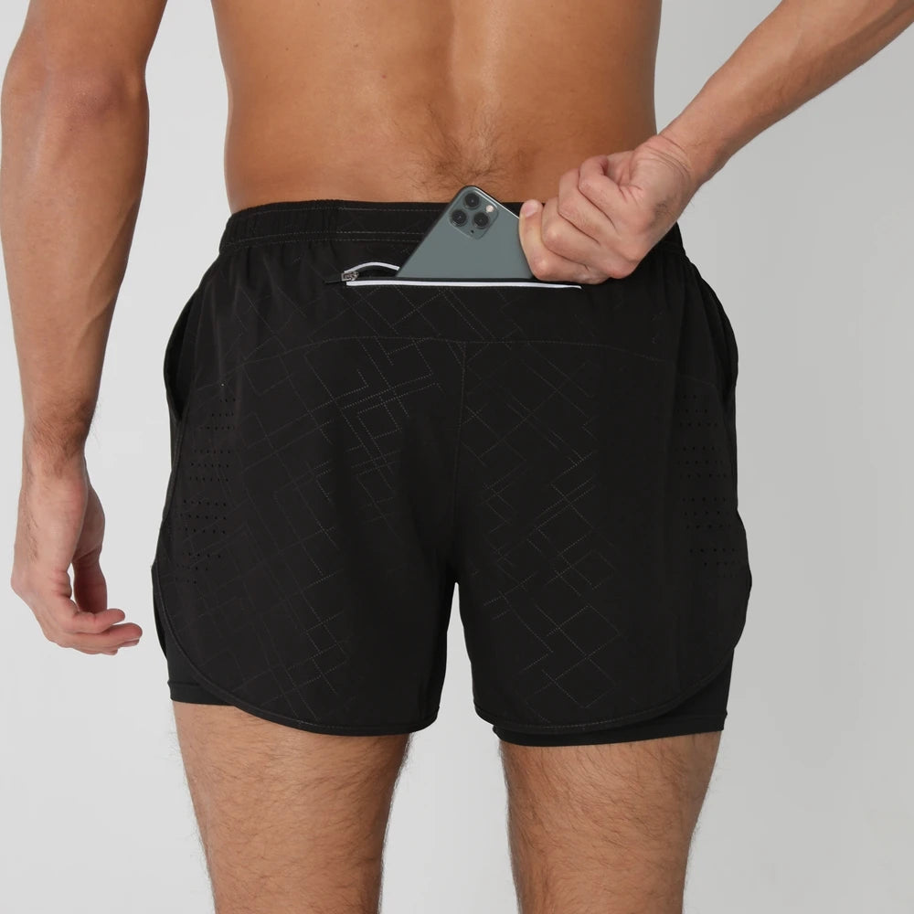 Men’s 2-in-1 Running Shorts – Quick Dry Gym & Training Shorts