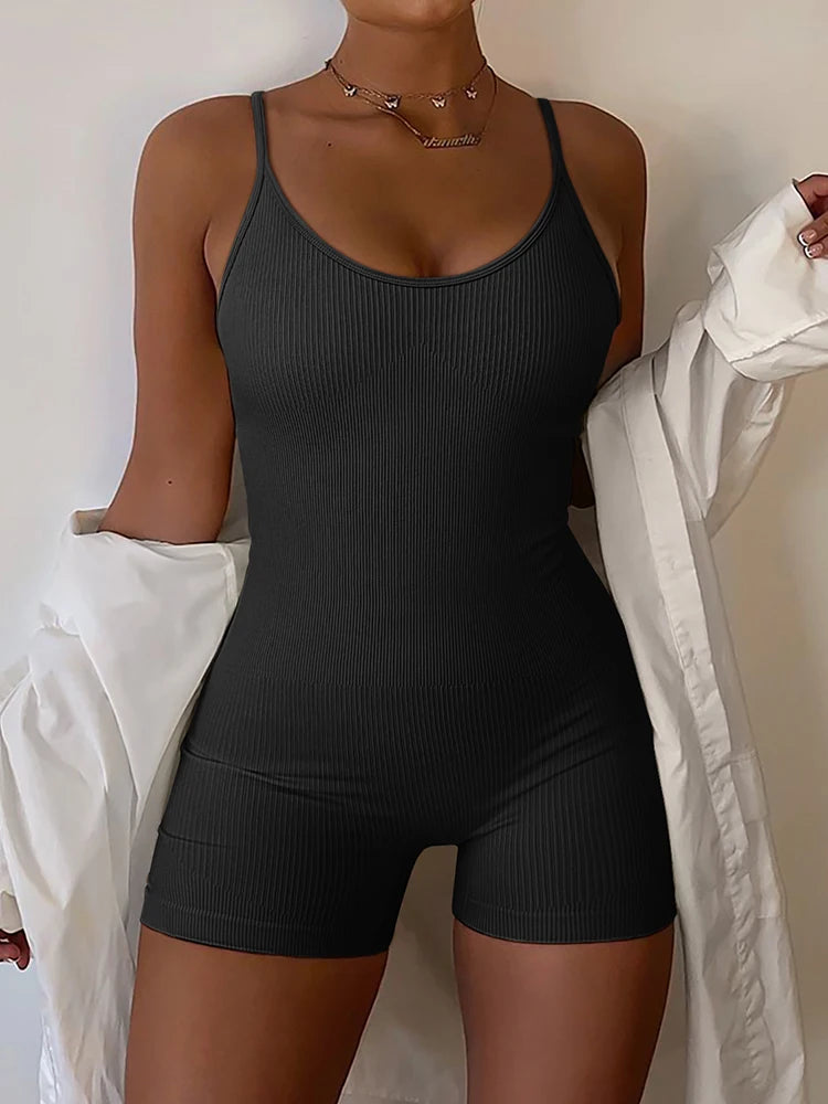 Yoga Jumpsuit Seamless High Waisted Women's Sports Wear Fitness Running Pants Sports Set