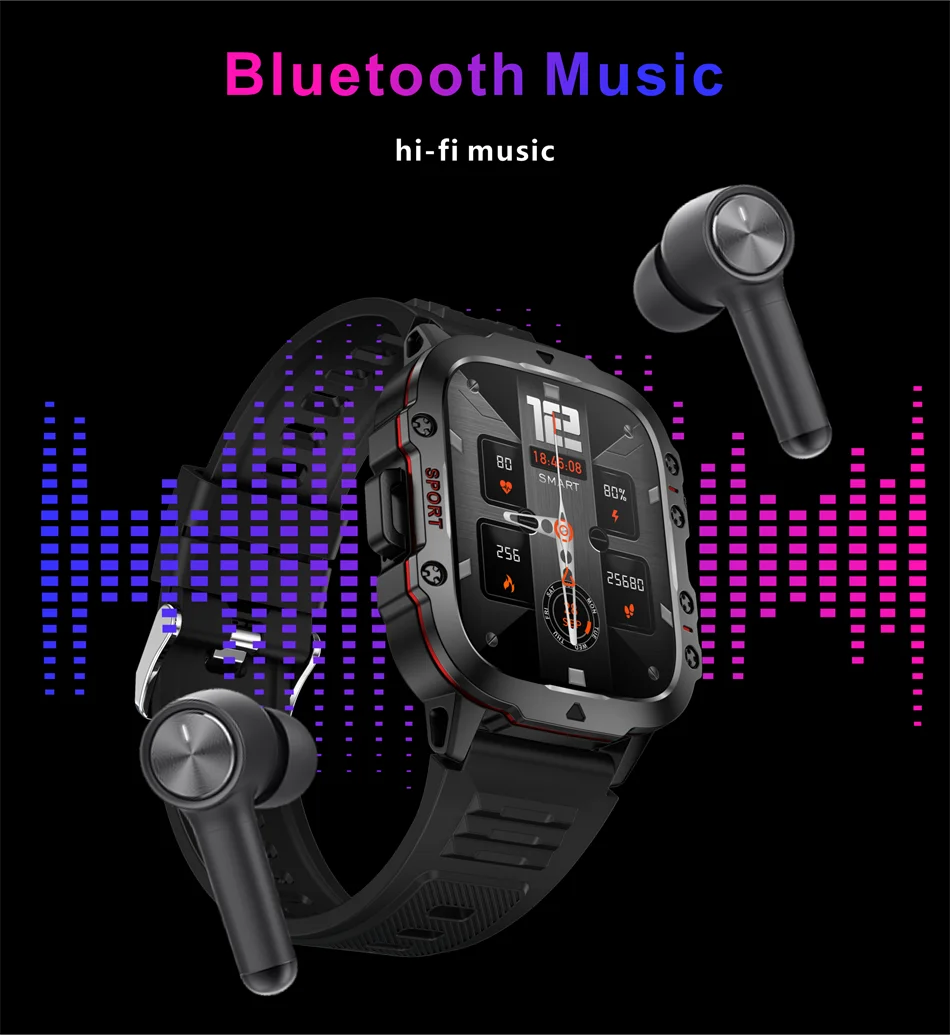 2024 New For Xiaomi 1.96" Bluetooth Call Military Smart Watch Men 5ATM Outdoor Sports Fitness Tracker Health Monitor Smartwatch