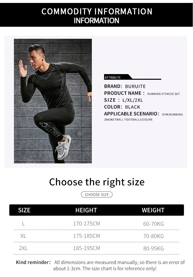 Men’s Quick-Dry Long Sleeve Sports Top – Tight Fit Training Shirt