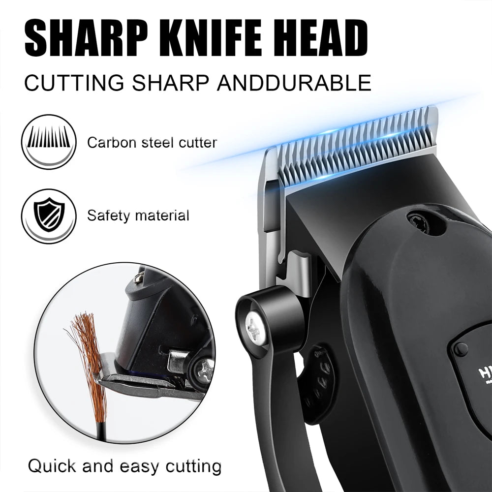 Hiena Professional Hair Clipper Kit – Electric Trimmer with LCD Display