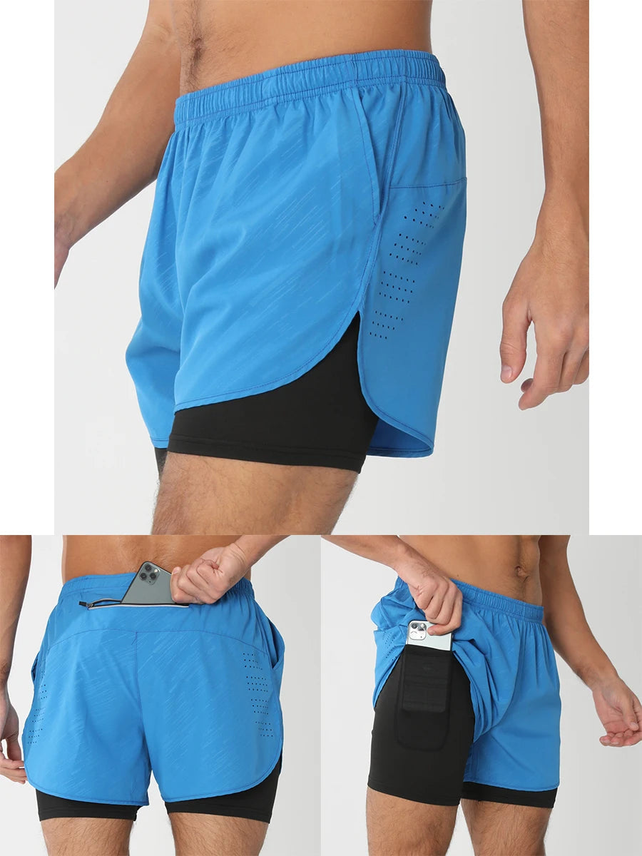 Men’s 2-in-1 Running Shorts – Quick Dry Gym & Training Shorts