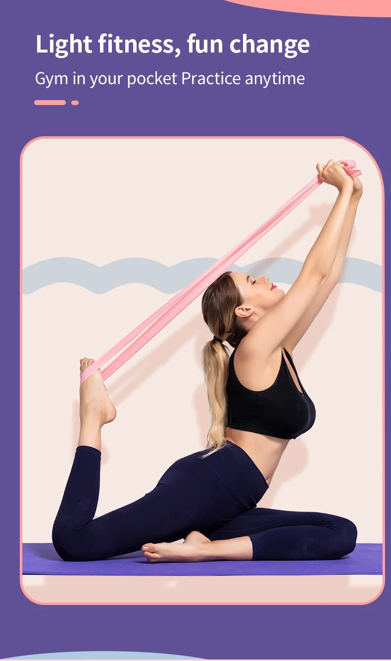 Yoga & Pilates Elastic Resistance Band – 150cm Natural Rubber Fitness Band