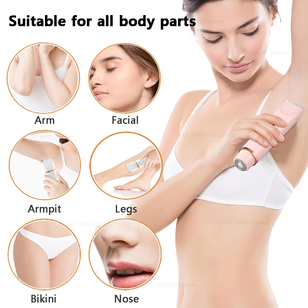 Women Electric Shaver – Dual Head Hair Removal Trimmer