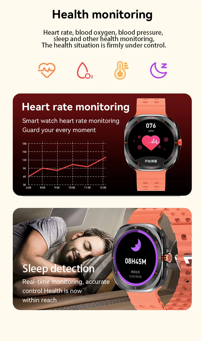 G.L Wear 2025 New Men's Smart Watch 1.52 Inch Bluetooth Talk Sports Fitness Pedometer Woman Smart Watch