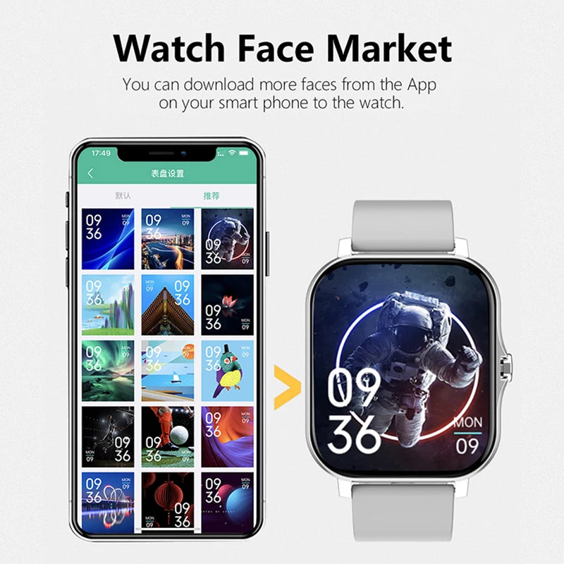 ⌚ 2025 Smart Fitness Watch – Bluetooth Call & Heart Rate Monitor