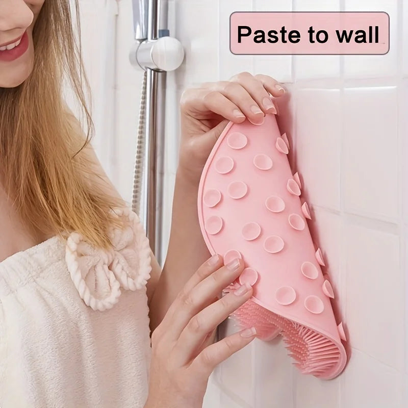 Exfoliating Foot & Back Scrubber – Anti-Slip Suction Shower Brush