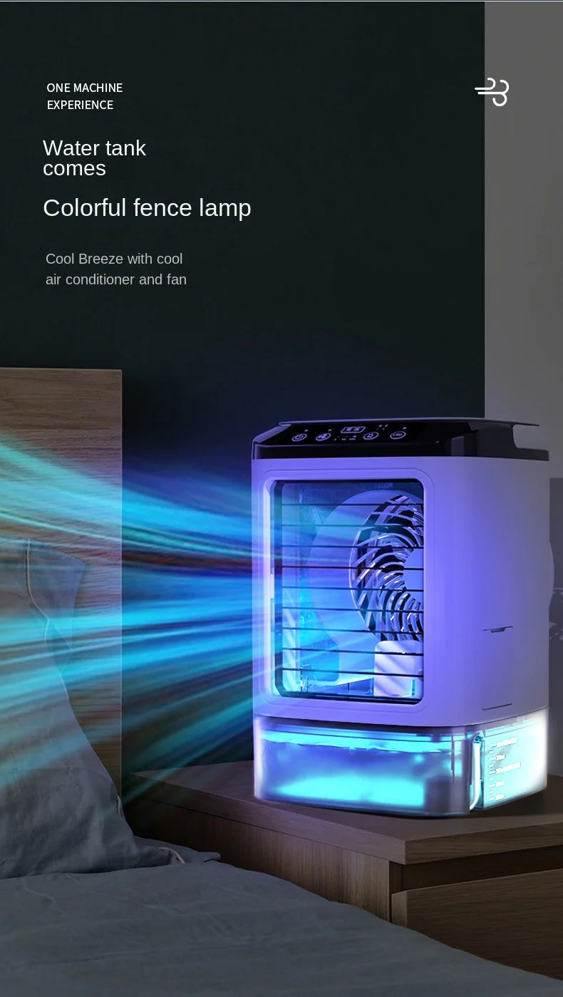 Desktop Portable Air Cooler – Ultrasonic Mist Fan with Night Light