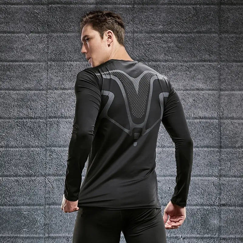 Men’s Quick-Dry Long Sleeve Sports Top – Tight Fit Training Shirt