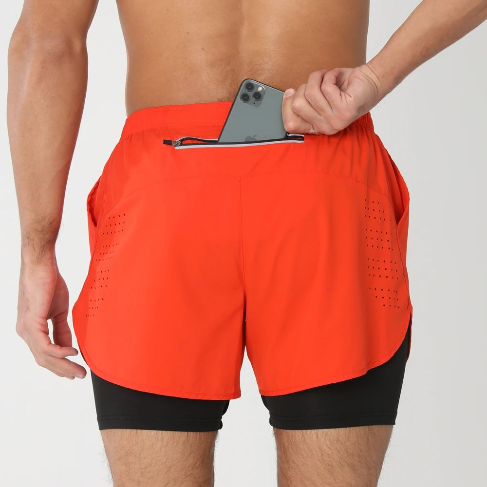 Men’s 2-in-1 Running Shorts – Quick Dry Gym & Training Shorts