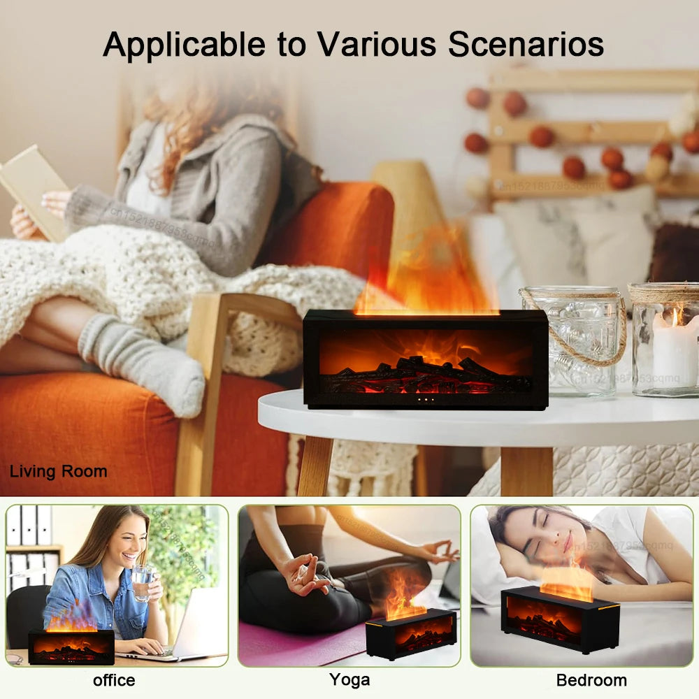 Flame Aroma Humidifier – Essential Oil Diffuser with LED & Remote