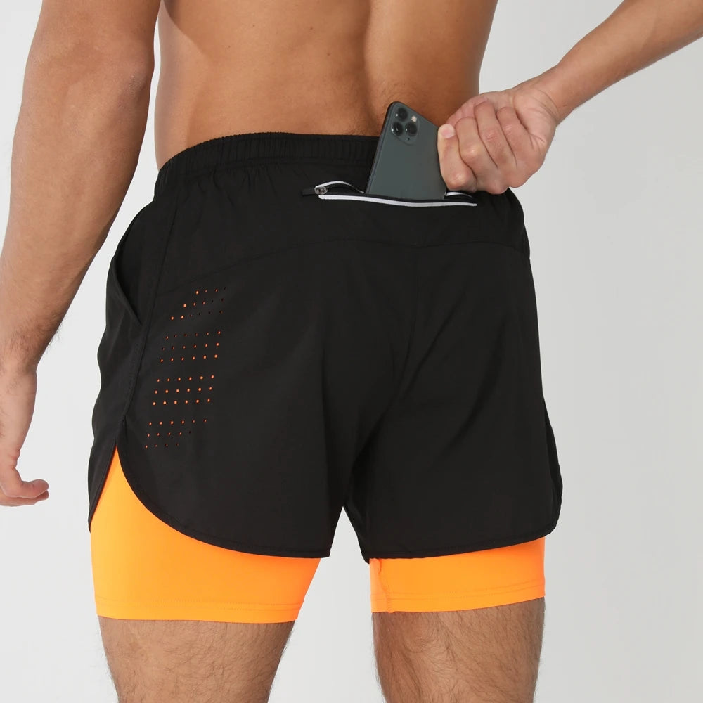 Men’s 2-in-1 Running Shorts – Quick Dry Gym & Training Shorts