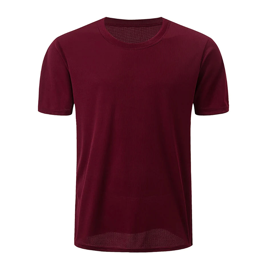 1/5 Pcs Men's Solid Color Waffle Sports Short Sleeve Fitness Running Jogging Base Clothes Joker Comfort License Training Shirt