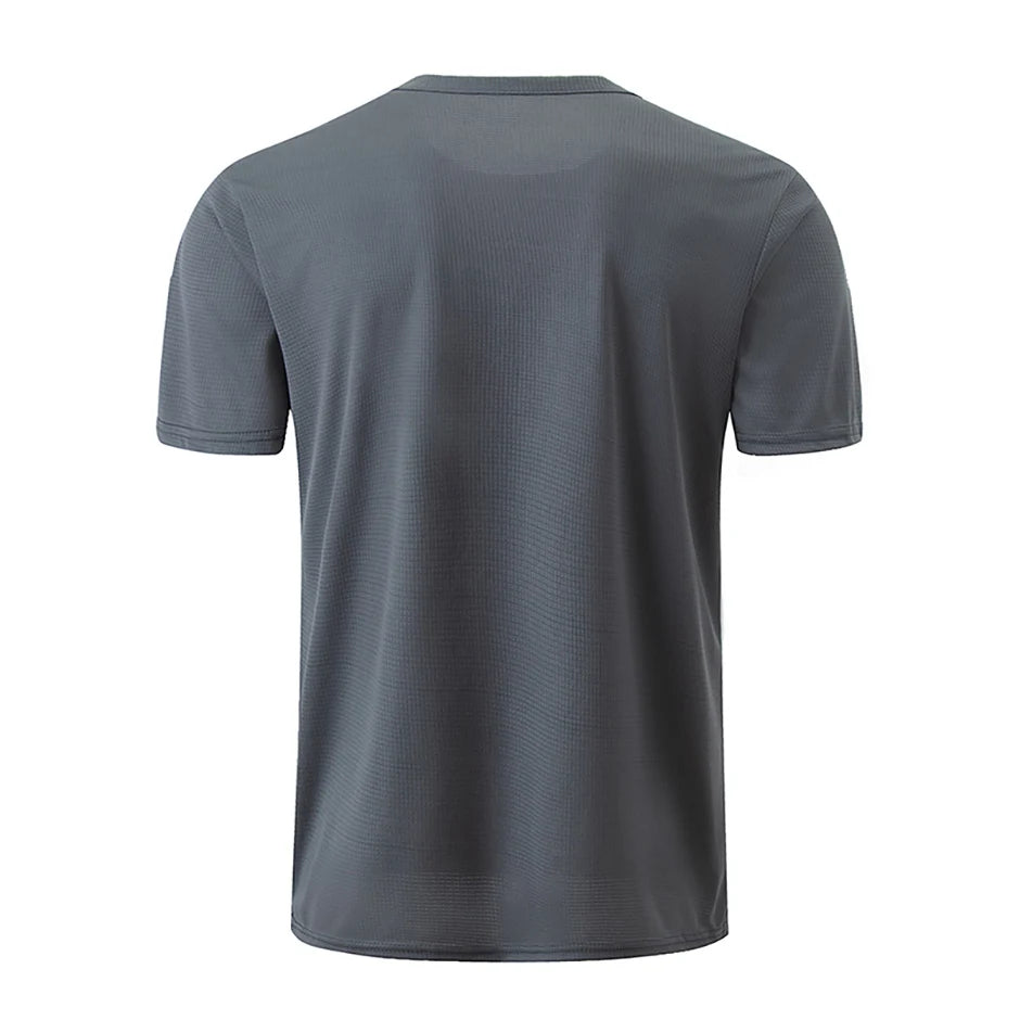 1/5 Pcs Men's Solid Color Waffle Sports Short Sleeve Fitness Running Jogging Base Clothes Joker Comfort License Training Shirt