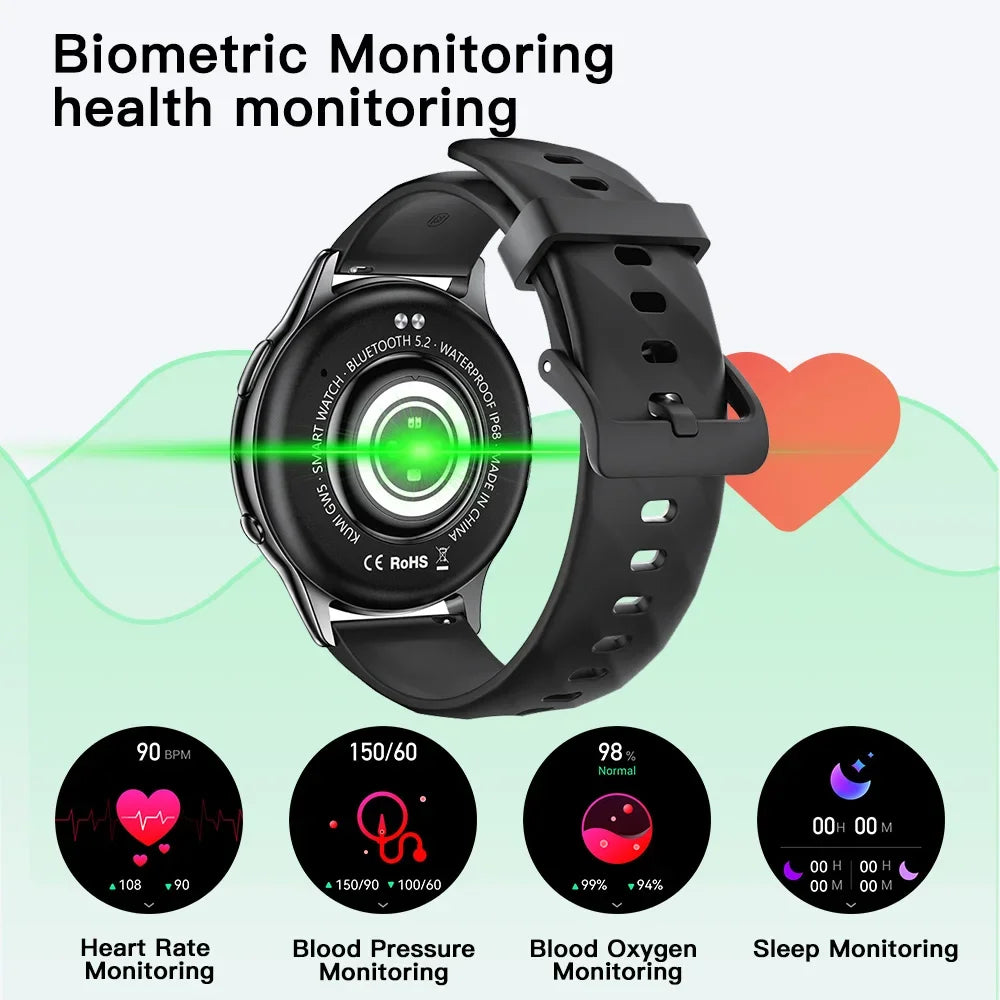 KUMI GW5 Smart Watch – 1.39″ HD Fitness Tracker with SpO2