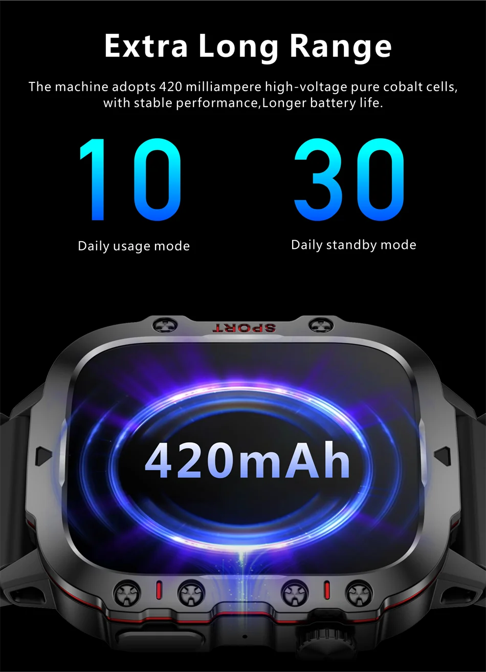 2024 New For Xiaomi 1.96" Bluetooth Call Military Smart Watch Men 5ATM Outdoor Sports Fitness Tracker Health Monitor Smartwatch