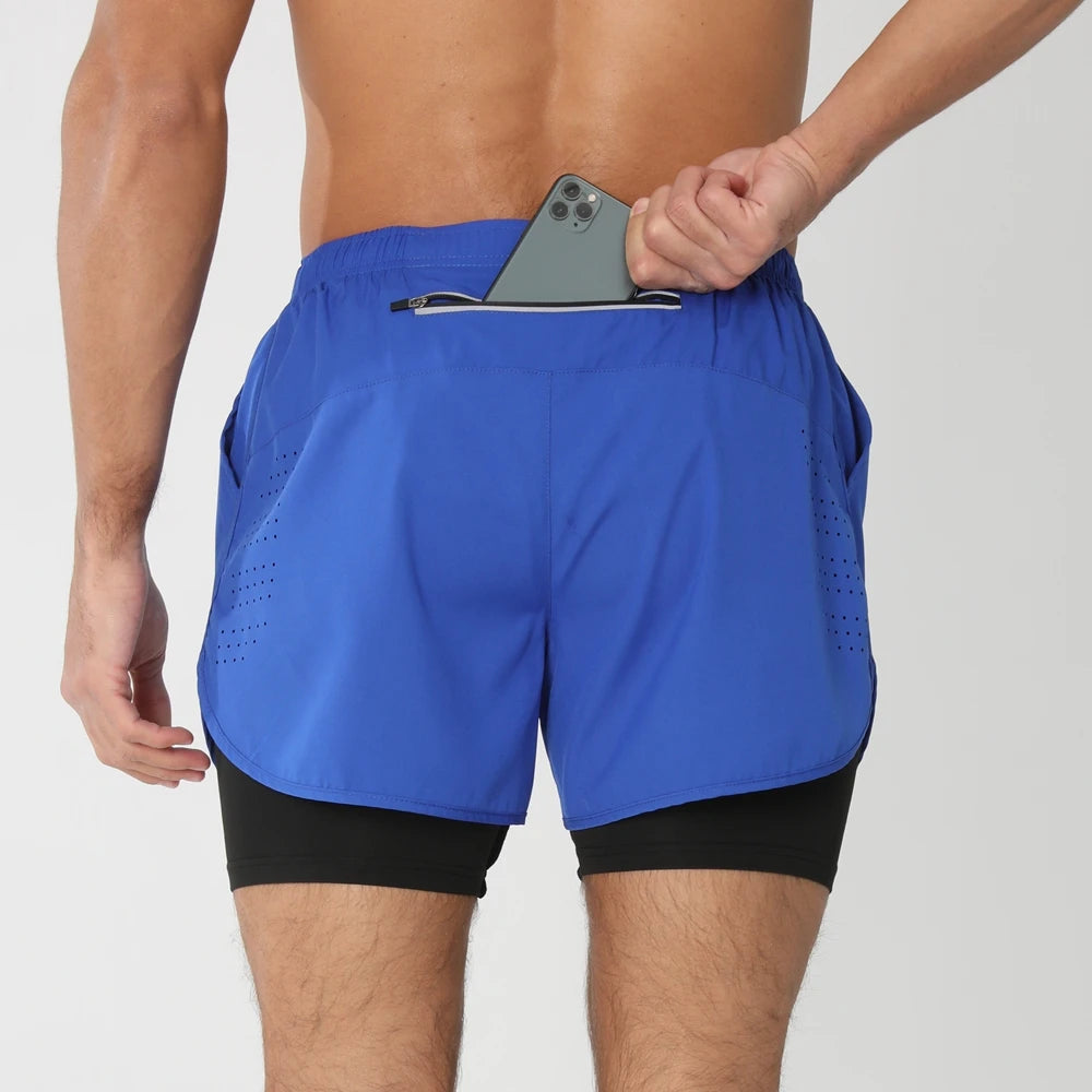 Men’s 2-in-1 Running Shorts – Quick Dry Gym & Training Shorts