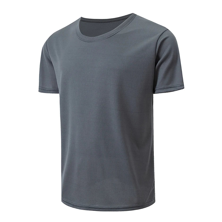 1/5 Pcs Men's Solid Color Waffle Sports Short Sleeve Fitness Running Jogging Base Clothes Joker Comfort License Training Shirt
