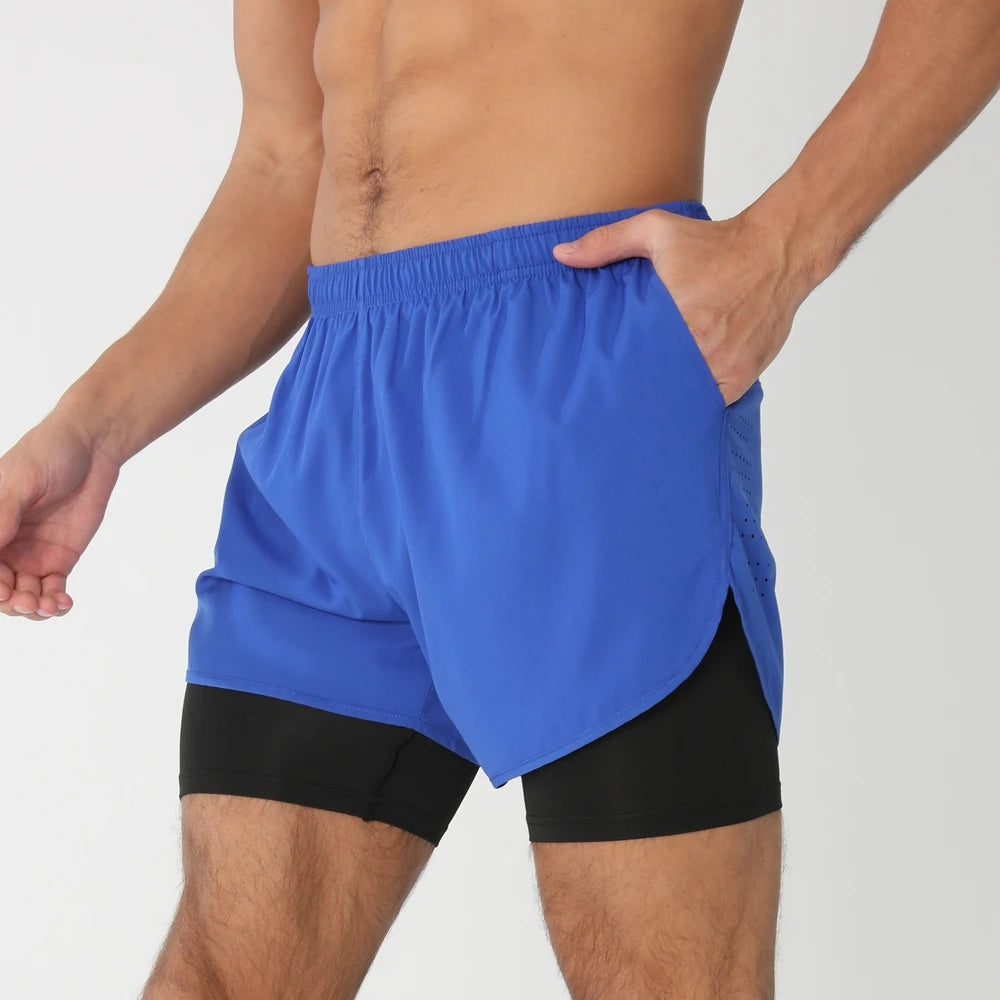 Men’s 2-in-1 Running Shorts – Quick Dry Gym & Training Shorts