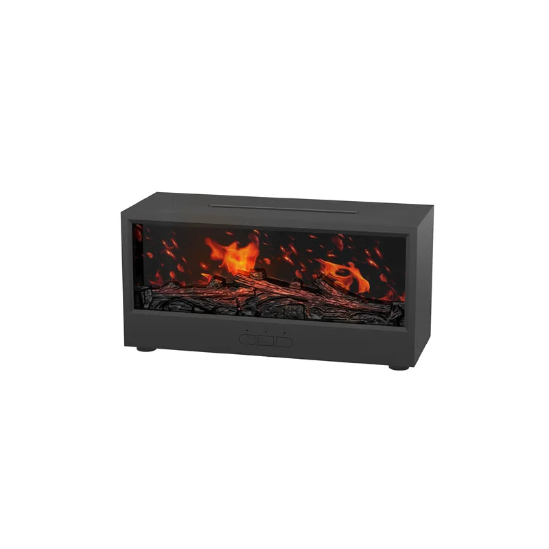 Fireplace Aroma Diffuser – Waterless Auto-Off Humidifier with LED & Remote