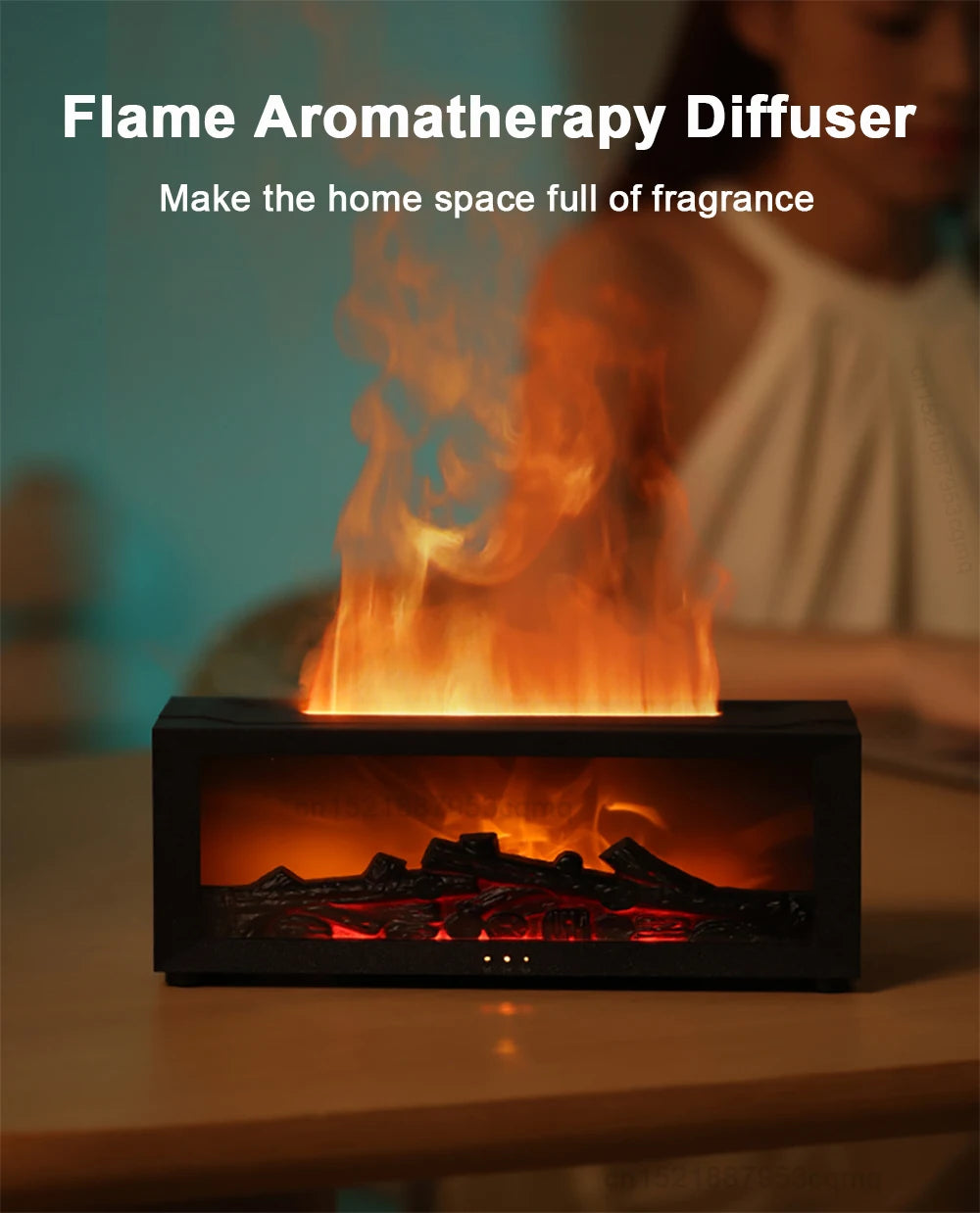 Flame Aroma Humidifier – Essential Oil Diffuser with LED & Remote