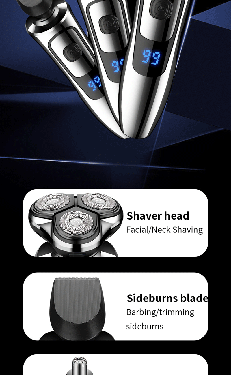 Rechargeable 3D Floating Electric Shaver for Men