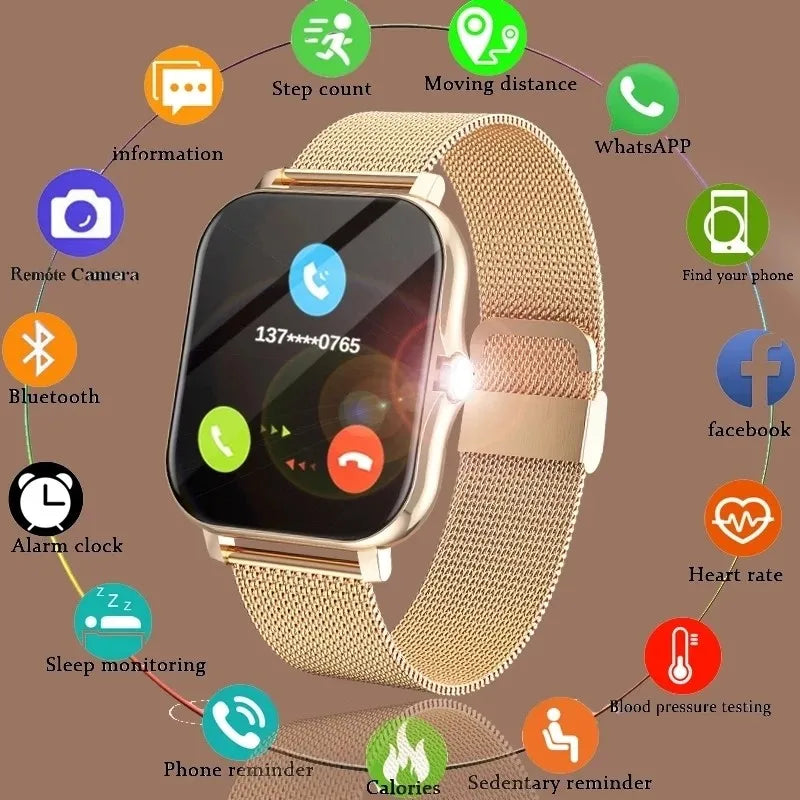 ⌚ 2025 Smart Fitness Watch – Bluetooth Call & Heart Rate Monitor