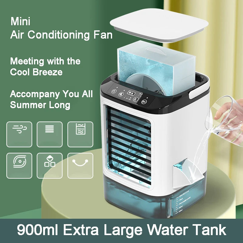Desktop Portable Air Cooler – Ultrasonic Mist Fan with Night Light