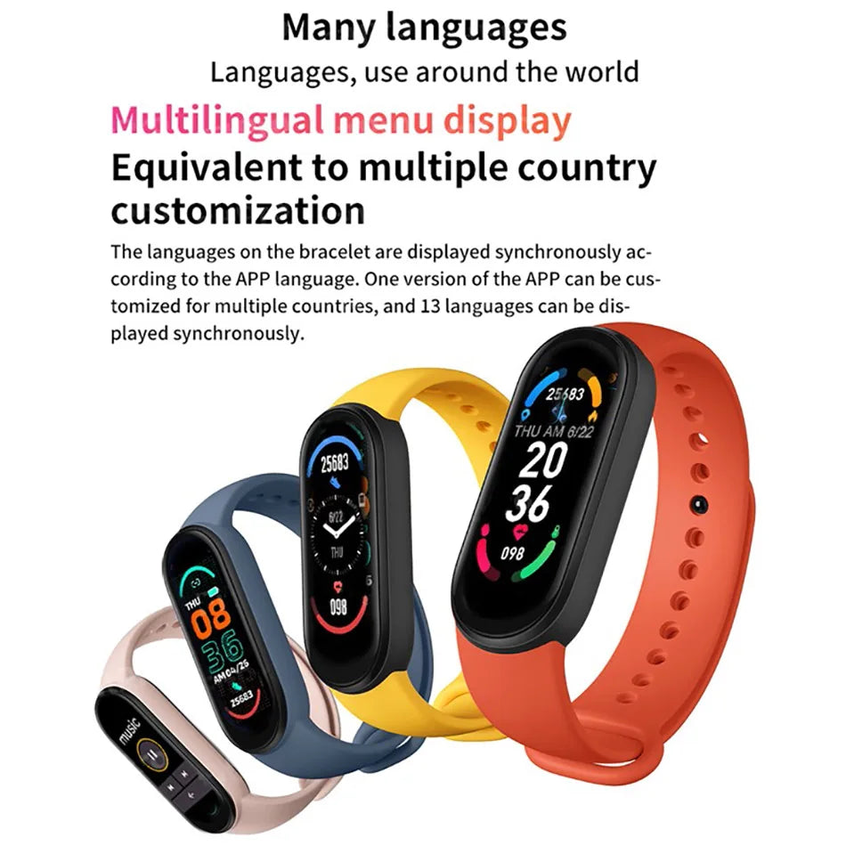 M6 Smart Watch – Fitness Bracelet with Heart Rate & BP Monitor