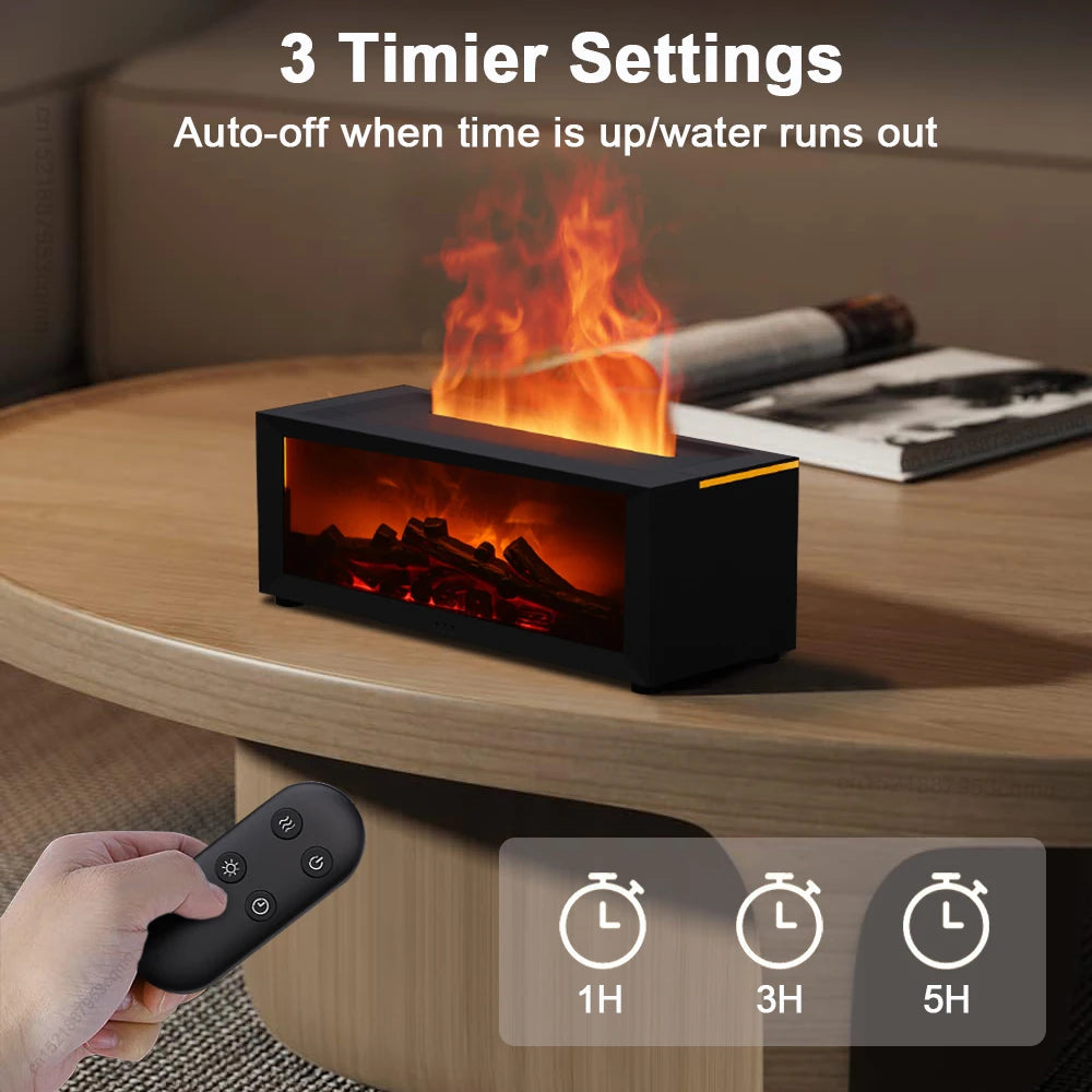 Flame Aroma Humidifier – Essential Oil Diffuser with LED & Remote