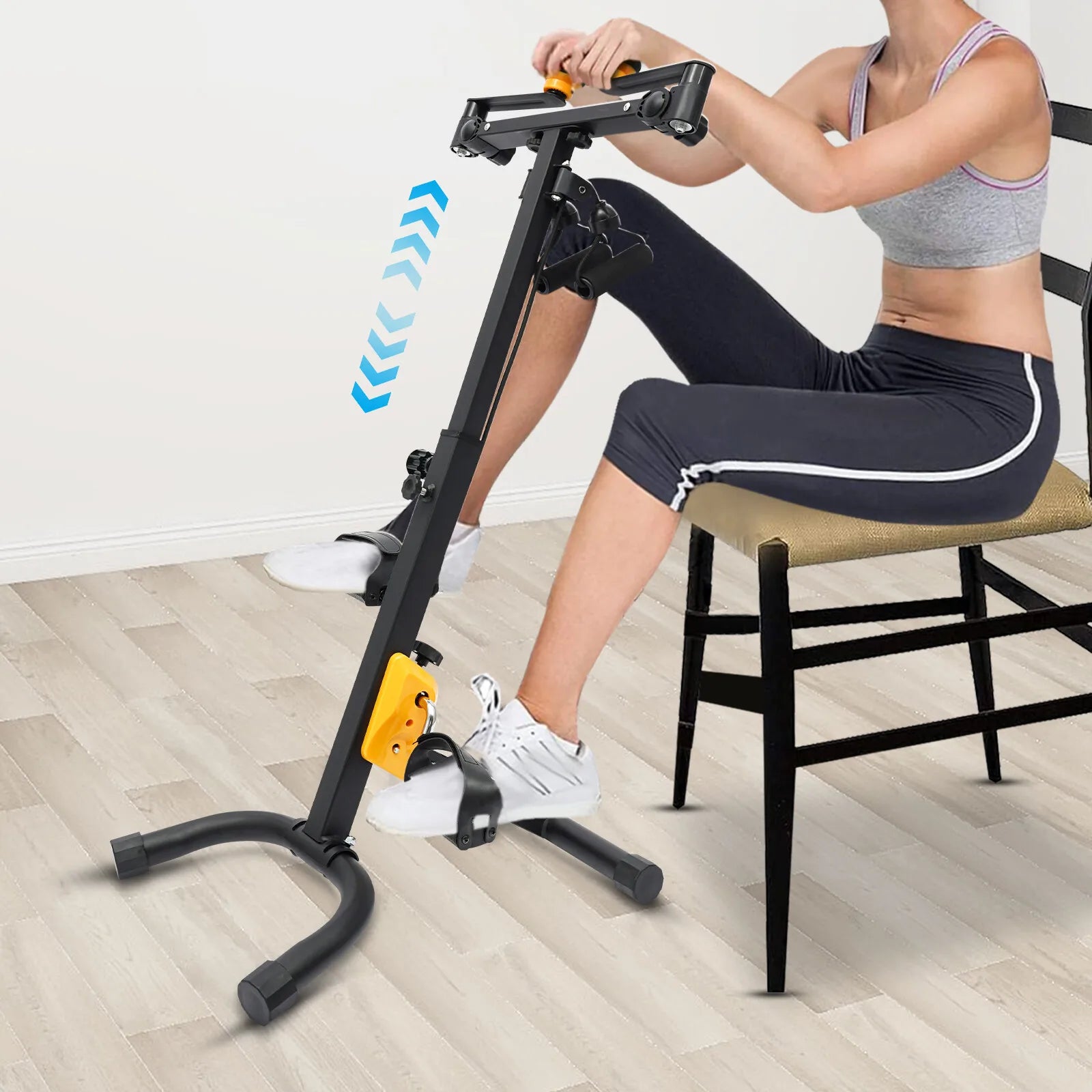 Foldable Pedal Exerciser Bike for Seniors for Total Body Home Foldable Adustable Rehab Fitness Equipment for Elderly