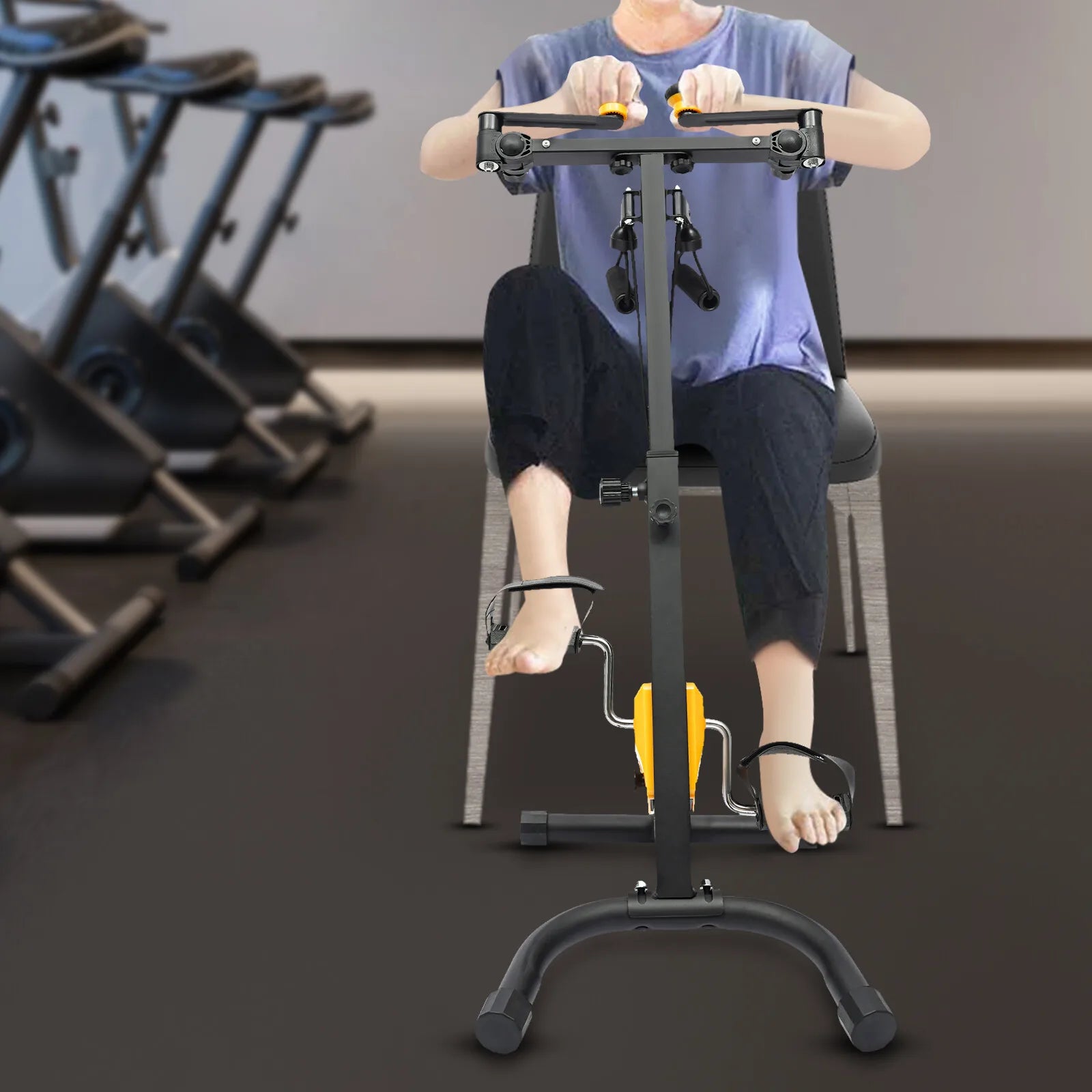 Foldable Pedal Exerciser Bike for Seniors for Total Body Home Foldable Adustable Rehab Fitness Equipment for Elderly