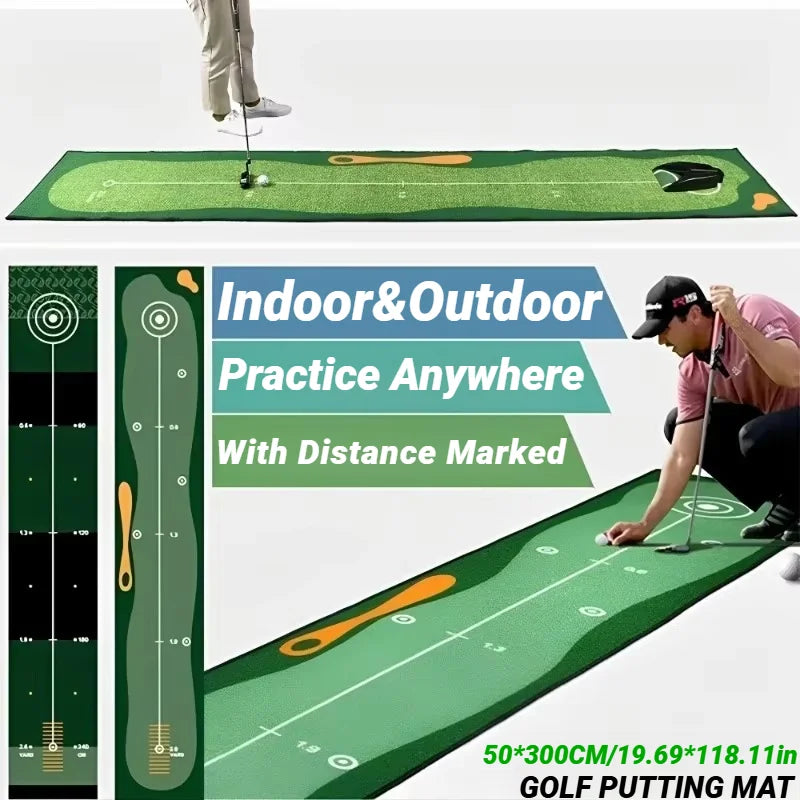 50×300cm Golf Putting Green Mat – Indoor & Outdoor Practice