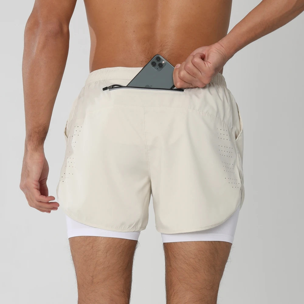 Men’s 2-in-1 Running Shorts – Quick Dry Gym & Training Shorts