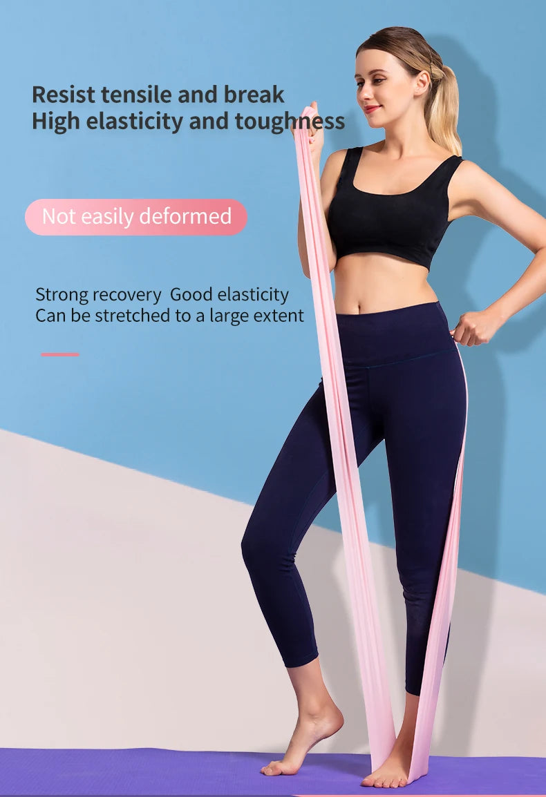 Yoga & Pilates Elastic Resistance Band – 150cm Natural Rubber Fitness Band