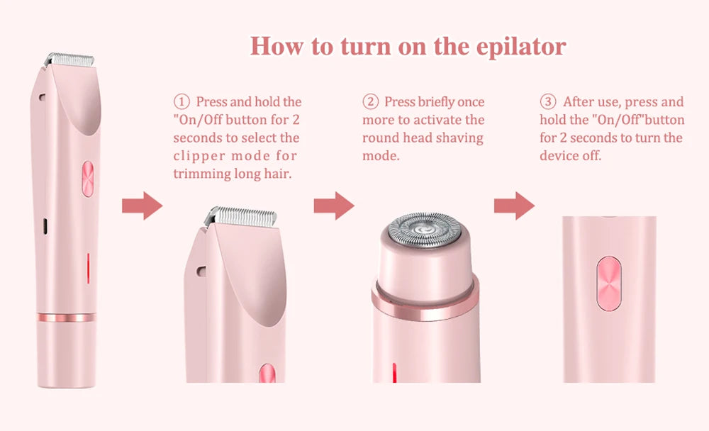 Women Electric Shaver – Dual Head Hair Removal Trimmer