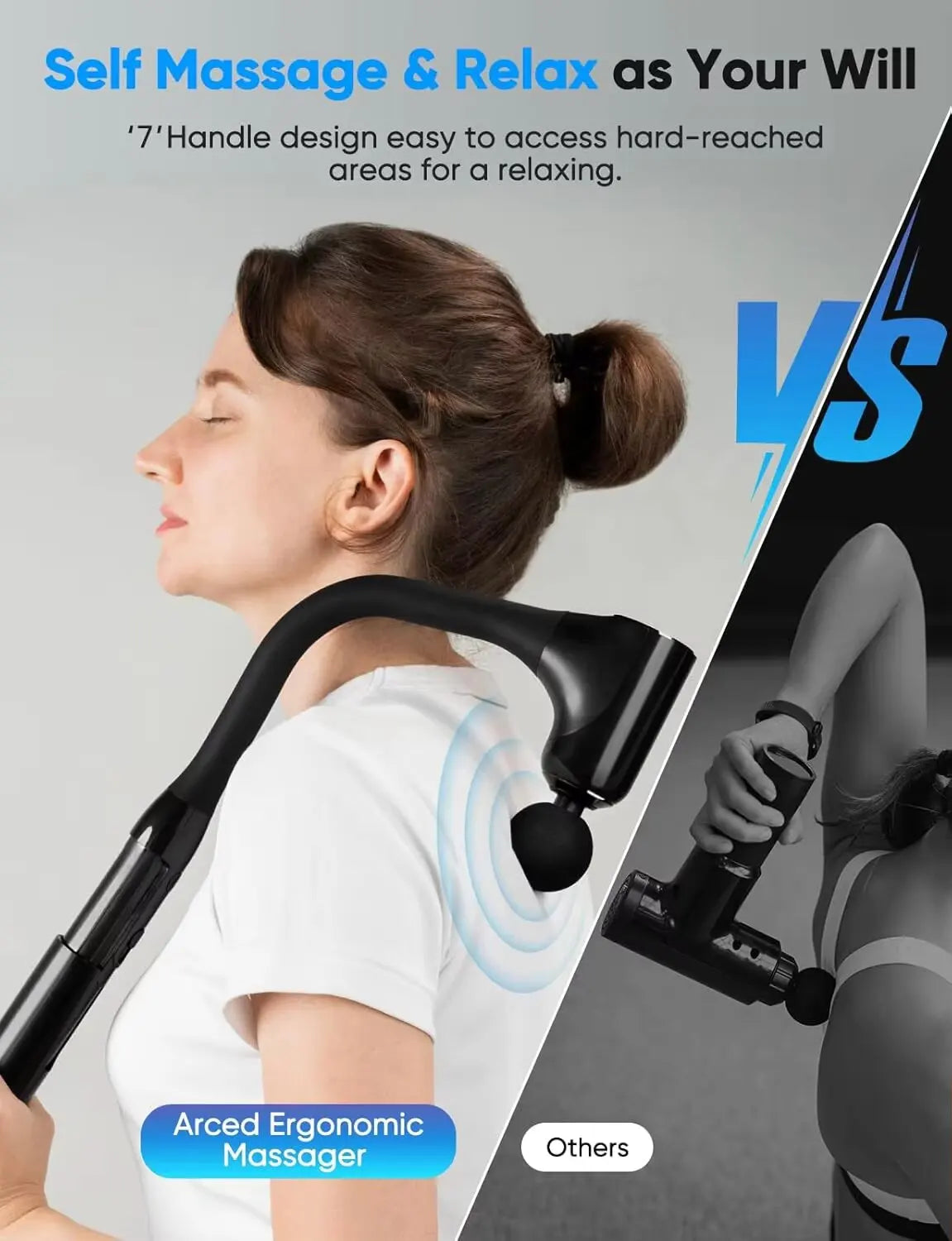 2025 Smart Curved Fascia Gun – Electric Handheld Massage Hammer