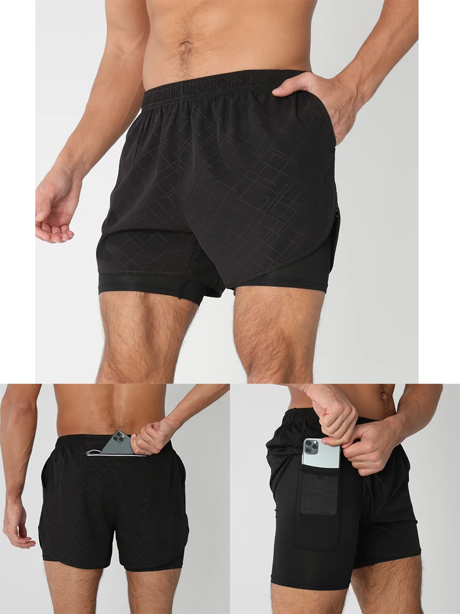 Men’s 2-in-1 Running Shorts – Quick Dry Gym & Training Shorts
