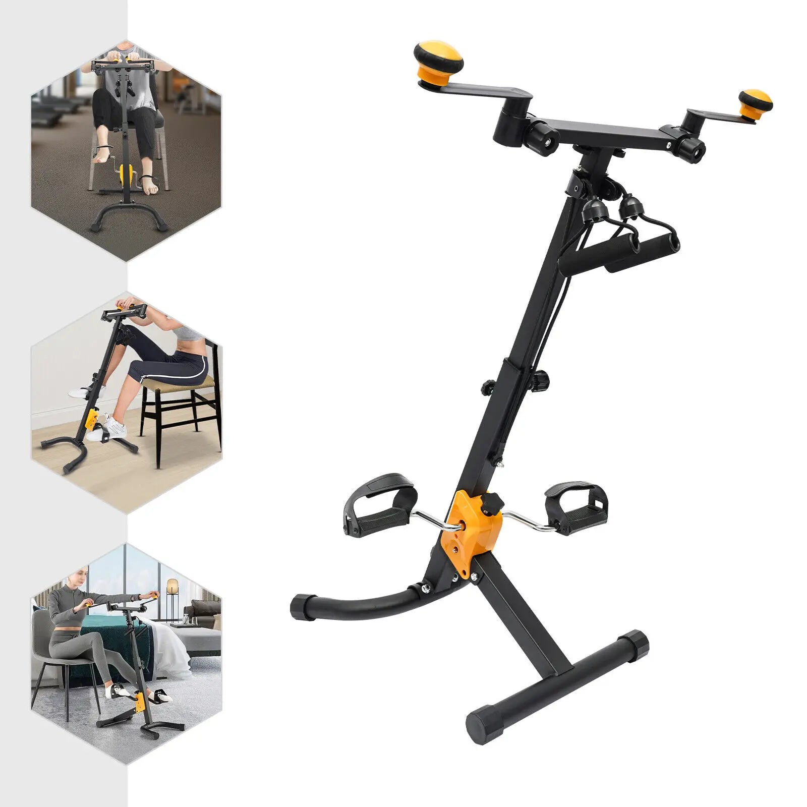 Foldable Pedal Exerciser Bike for Seniors for Total Body Home Foldable Adustable Rehab Fitness Equipment for Elderly