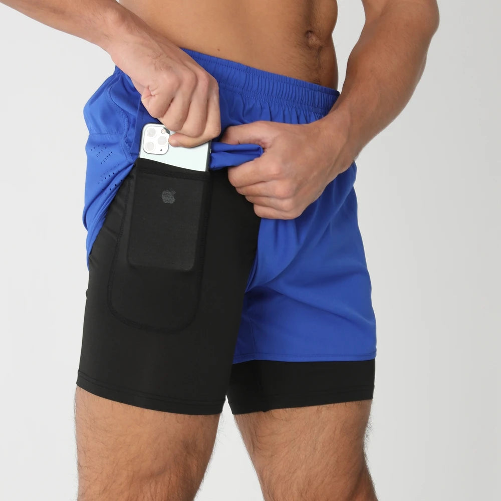 Men’s 2-in-1 Running Shorts – Quick Dry Gym & Training Shorts