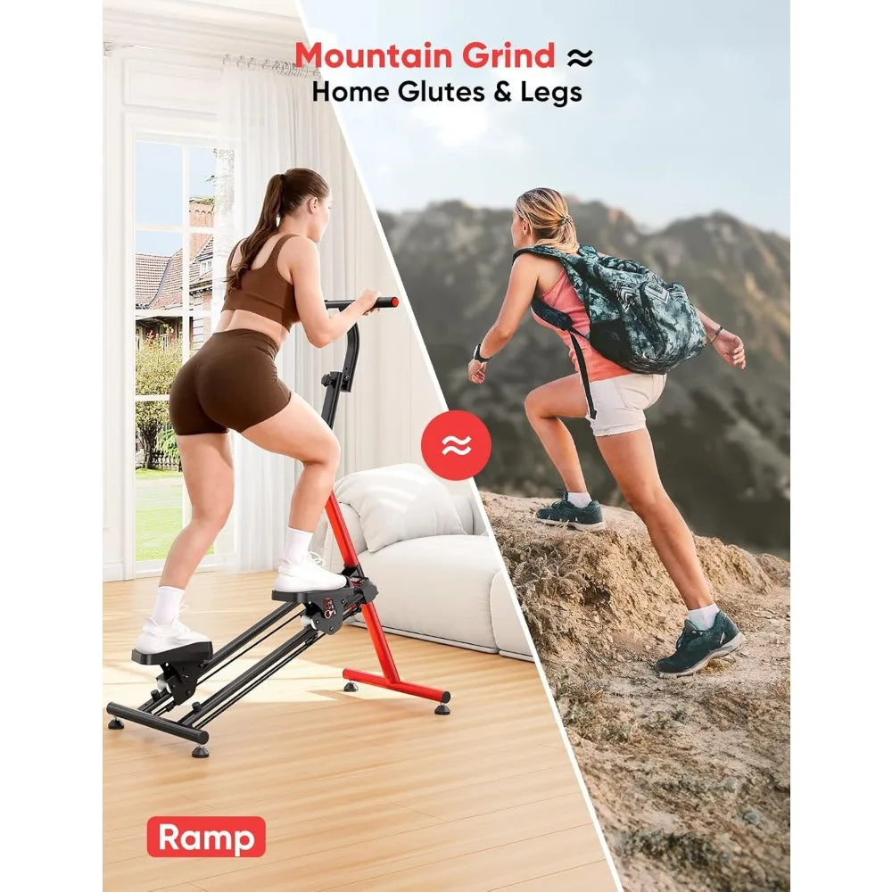 Home Fitness Stair Stepper with Adjustable Levels and Ski Simulation Workout Modes