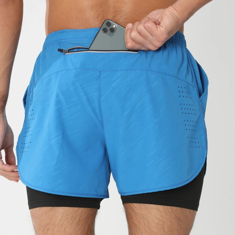 Men’s 2-in-1 Running Shorts – Quick Dry Gym & Training Shorts
